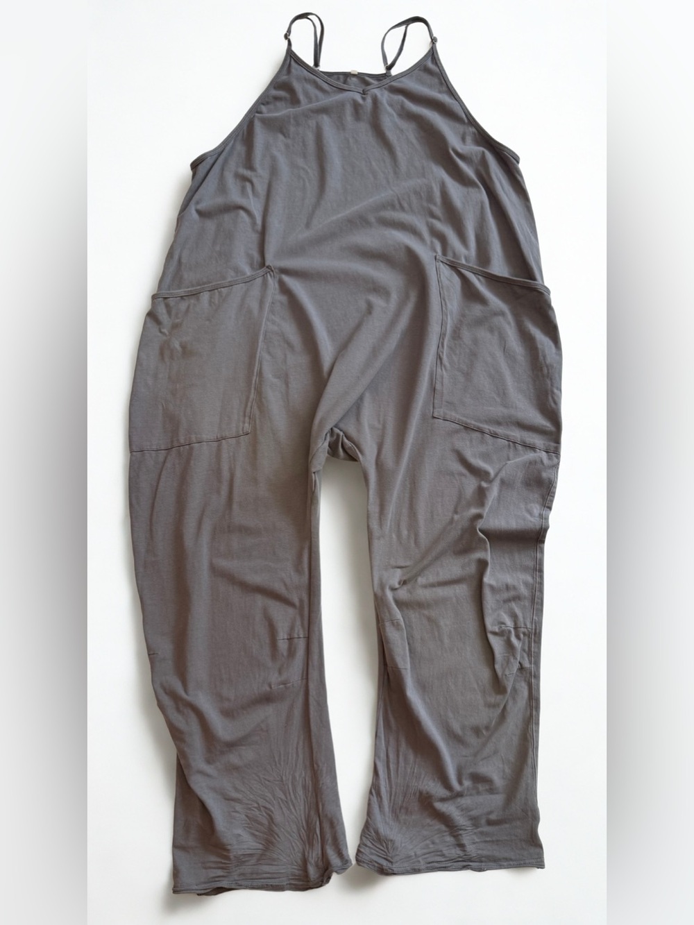 Women’s Gray Sleeveless Jumpsuit overalls with Pockets size XL